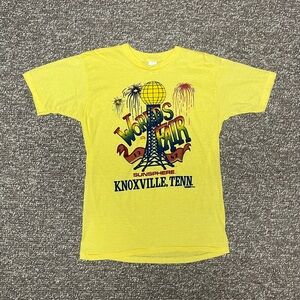 Vintage 1982 Worlds Fair Single Stitch Knoxville Tennessee 31 Rainbow Ringer Tee
